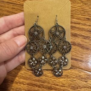 Elegant Silver Chandelier Earrings